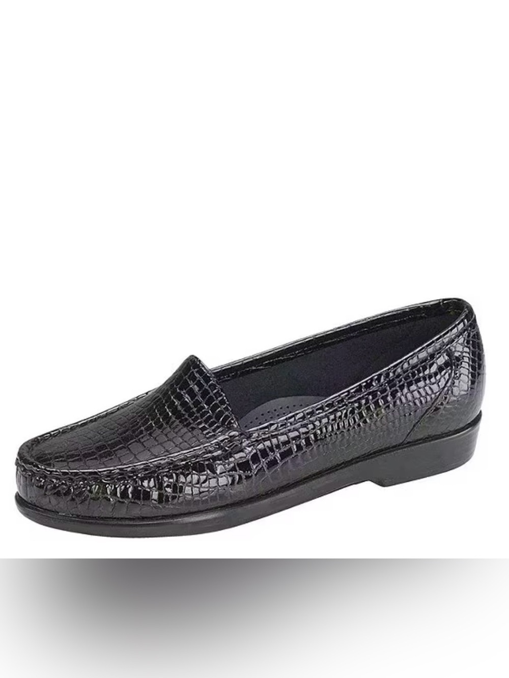 SAS Simplify Slip-on Loafer in Black Croc size 7.5 Narrow